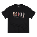 MEDM leather leopard print collage large logo casual round neck short sleeved American retro style loose couple T-shirt summer